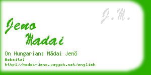 jeno madai business card