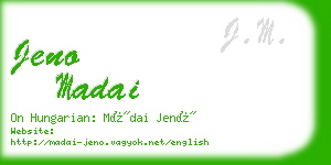 jeno madai business card